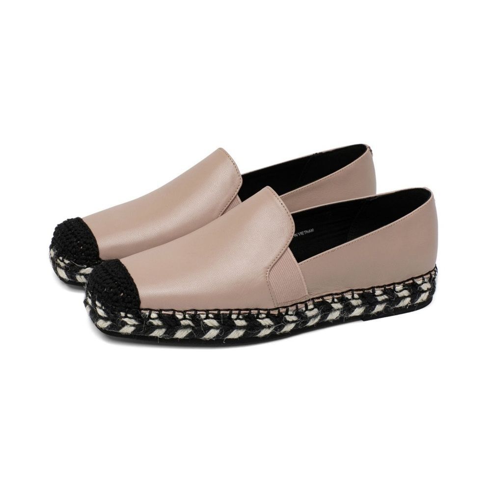 SALLY | Espadrille Skimmer Flats Sz 8 NWT black and tan